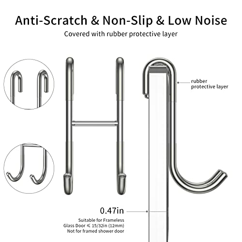 Shower Squeegee Set, 10-Inch Stainless Steel Squeegee for Bathroom, Shower Doors, Mirrors, Tiles, and Car Windows - 100% Streak Free, Includes Shower Door Hook, Adhesive Hook and Spare Silicone Blade - color: Silver, size: 10-inch