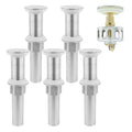 Bathroom Sink Drain,5 Pack Drain Stopper Without Overflow,Small Cap Pop Up Drain Assembly with Detachable Strainer Basket,Built-in Anti-Clogging, Stainless Steel Nut Brushed Nickel - color: 5 Pack-brushed Nickel-small Cap, style: Without Overflow