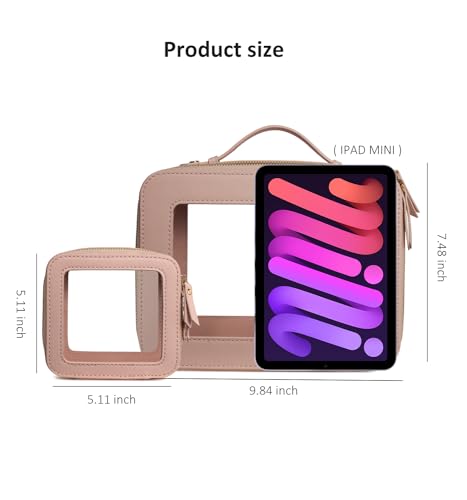 LETGO Clear Makeup Bags - TSA Approved Toiletry Bags with Zipper, Makeup Organizer for Carry-on Travel Essentials, Cosmetic Bags for Women & Men (Mini Nude) - color: Nude, style: Mini