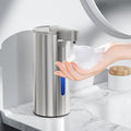 Fantictas Touchless Foaming Soap Dispenser, Stainless Steel Automatic Foam Soap Dispenser, USB-C Rechargeable Sensor Pump with 3 Adjustable Levels, 11.5 oz for Bathroom & Kitchen - color: Stainless Steel, style: Foam