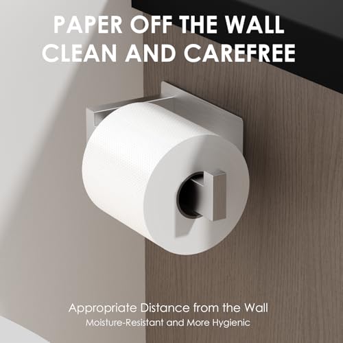 Auxmir Toilet Paper Holder Self Adhesive, Premium Thicken SUS304 Stainless Steel Rustproof Toilet Roll Holder No Drilling, Wall Mount Toilet Tissue Holder for Bathroom Kitchen Washroom, Brushed Nickel - color: Toilet Paper Holder-silver
