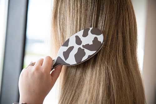 FRAMAR Cow Print Hair Brush Detangler, Detangling Hairbrush For Women, Wet Hair Brush For Girls, Wet Hairbrushes, Girls Hairbrush Detangler, Reduces Frizz - Cow Print - color: Yeehaw