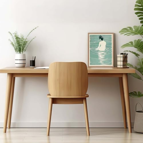 Framed Canvas Japanese Wall Art Modern Print Poster Picture Minimalist Woman in Water Painting Gallery Style Home Wall Decor Living Room Bedroom Bathroom Office 12X16 Inch Ready to Hang - color: Green White Woman, size: 16L" x 12W"