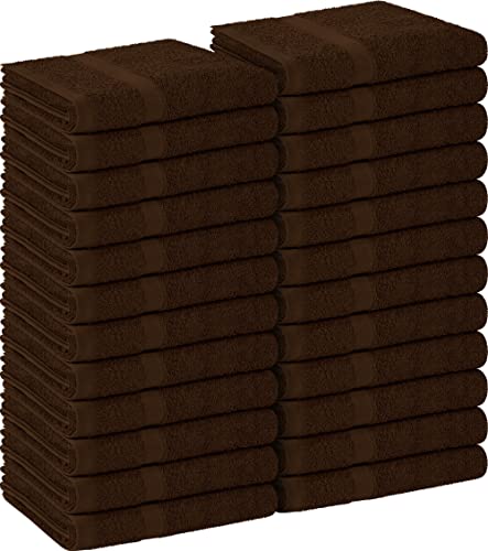 Utopia Towels, Salon Towel, Pack of 24, Not Bleach Proof, 16 by 27 Inches, Highly Absorbent Cotton Towels for Hand, Gym, Beauty, Spa, and Home Hair Care, Dark Brown - color: Dark Brown, size: 24 Pack