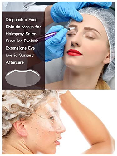 EBANKU 200 PCS Shower Face Shield Eyebrow Eyelash Shield Visors Upgrade | Eyebrow Eyelash Protector for Shower, Face Shields for Hairspray, Eyebrow Shower Visors for Adults, Disposable, Plastic,Clear - style: 200 Counts