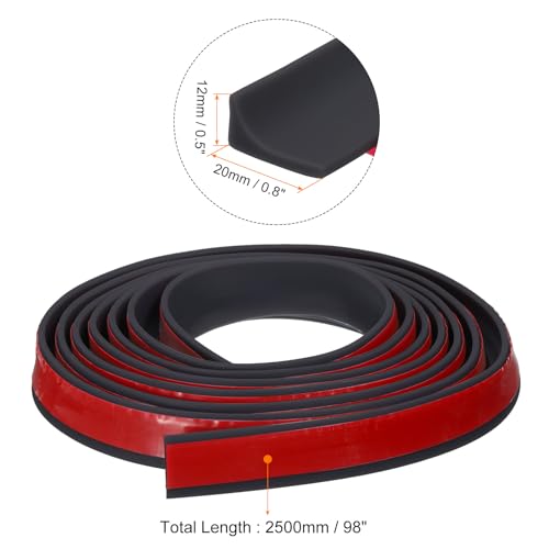 uxcell 98 Inch Collapsible Shower Barrier Stopper Water Splash Guard Blocker 98"Lx0.8"Wx0.5"H for Bathroom Kitchen Wet and Dry Separation, Black - color: Black, size: 98"Lx0.8"Wx0.5"H