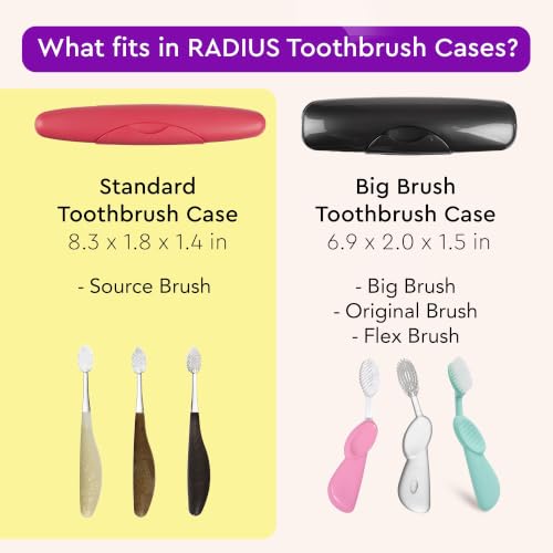 RADIUS Toothbrush Travel Case for Standard Brush, BPA-Free Recycled Plastic, Portable for Bathroom, School, Home, Camping (White, 8.25H - 1.38W - 1.75L (in)) - color: White