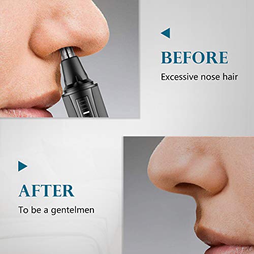 AREYZIN Nose Trimmer 2022 Professional Ear and Nose Hair Trimmer for Men and Women Painless Nose Clipper Nasal Hair Removal, Eyebrow & Facial Hair Trimmer, IPX7 Waterproof Dual Edge Blades - color: Blue+black