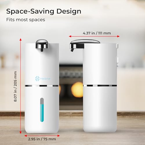 Automatic Foaming Soap Dispenser, White | IPX5 Waterproof 12.8oz / 380mL Capacity 4 Adjustable Foam Levels USB-C Rechargeable Long-Lasting Battery - color: White (Foamy)