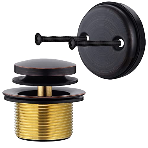Brass Tip-Toe Tub Drain Kit, Oil Rubbed Bronze Tub Drain and Overflow Kit with 2-Hole - color: Oil Rubbed Bronze, style: 2-hole