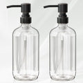 AmazerBath Glass Soap Dispenser, 2-Pack Clear Glass Soap Dispenser with Pump Bronze Rustproof, 17 Oz Bathroom Hand Soap Dispenser Bottle for Liquid Lotion, Kitchen Dish Soap Dispenser - color: Oil-rubbed Bronze