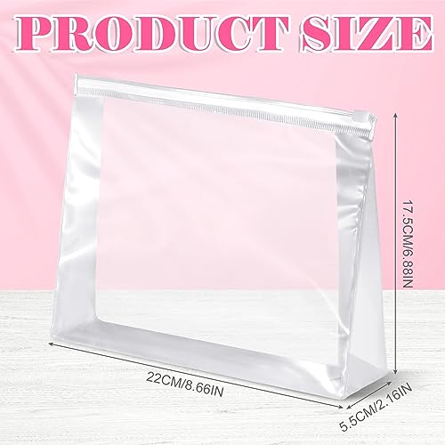 Xuniea 100 Pcs Mini Clear Makeup Bag PVC Small Travel Toiletry Organizer Pouches Bulk Waterproof Transparent Plastic Cosmetic Bag with Zipper for Women Men Travel(8.6'') - size: 8.6''