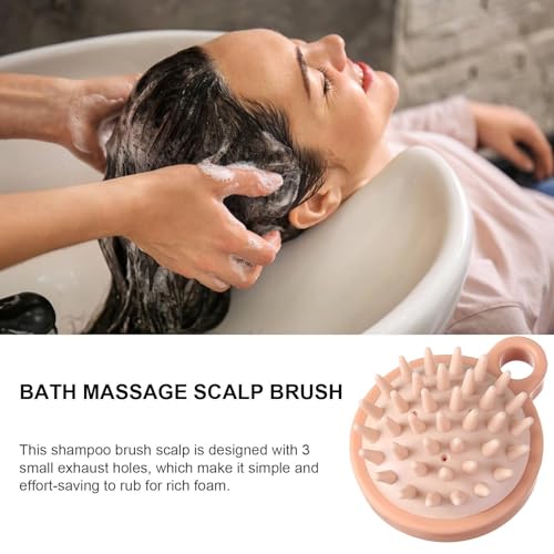 Generic Scalp Massager - Silicone Bristles Shampoo Brush | Head Scrubber for Men, Women & Kids - color: Pink