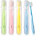 SUREE Extra Soft Toothbrush for Sensitive Teeth, Upgraded 10000 Ultra Soft Bristles for Adults & Elders, Manual Travel Toothbrush with Individual Portable Case (4 Pack) - style: 4 Packs with Travel Cases