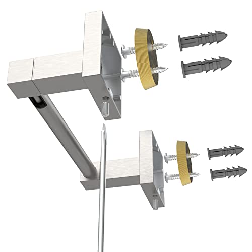Ruacq Toilet Paper Holder Brushed Nickel Double Post Pivoting Square Tissue Holders Roll Holder Hangers Toilet Paper Stand Stainless Steel and Zinc Alloy Modern Wall Mounted - color: Brushed Nickel, size: Square