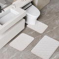 3Pcs Bathroom Rugs Set, Memory Foam Bath Mat Set, Soft Absorbent Non-Slip Bathroom Mats, Machine Washable Quick Dry Bathroom Decor - Perfect for Shower, Bathtub White