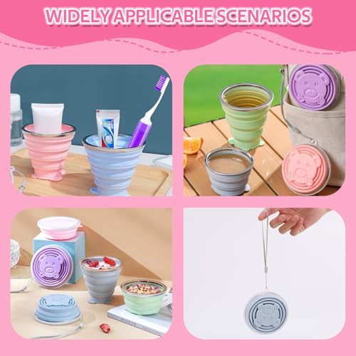 Toothbrush Travel Case, Travel Toothbrush Silicone Collapsible Toothbrush Cup, Travel Toothbrush Set Suitable for Business Camping Travel or Daily Use (Pink) - color: Pink
