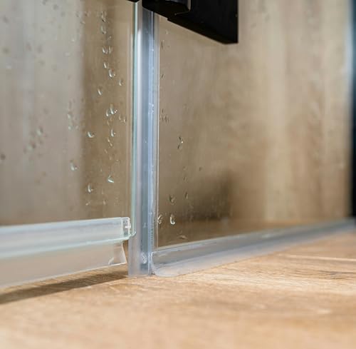 Prime-Line M 6258 Frameless Shower Door Bottom Seal for 3/8 In. Thick Glass Doors – Stop Shower Leaks and Create a Water Barrier, 36 In., Clear Vinyl (Single Pack) - size: 3/8 in.