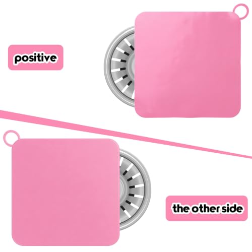 Yinkin 6 Pcs Drain Covers to Keep Bugs Out Silicone Shower Floor Tub Stoppers Bathtub Drain Stoppers Sewer Anti-Odor Mats Deodorizing Plugs for Bathroom (6 x 6 Inch,Square,Pink) - color: Pink, size: 6 x 6 Inch, style: Square