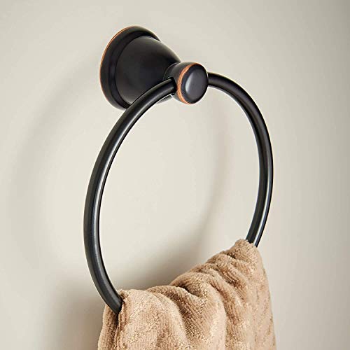 Franklin Brass 5-Piece Oil Rubbed Bronze Bathroom Set (2) Towel Racks, Ring, Toilet Paper Holder, Hook | Kinla Bath Accessories - color: Oil Rubbed Bronze, style: 5-Piece Bath Accessory Set