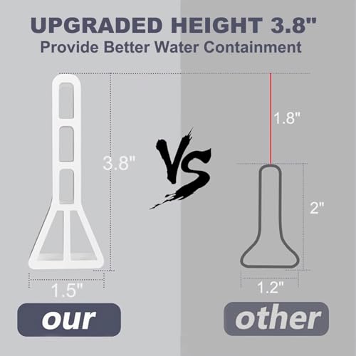 3.8" High Shower Dam 39" Collapsible Shower Water Stopper, Shower Threshold Water Splash Guard, Guard for Walk in Shower, Water Guard Stopper for Floor, Shower Door Water Blocker - size: 39" L x 1.4" W x 3.8" H