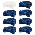 Semato Bachelorette Party Favor Set - Bride & Bridesmaid Spa Headbands (1 Bride + 7 Navy Blue) - color: 1 bride+ 7 navy blue