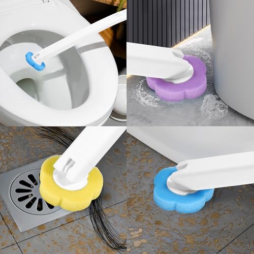 72PCS Disposable Toilet Cleaning Brush Wand Cleaner Refills, Contains Only the Brush Head, Disposable Toilet Cleaning Pads, Bathroom Toilet Bowl Brush and Holder Set (Refills) - color: Refills