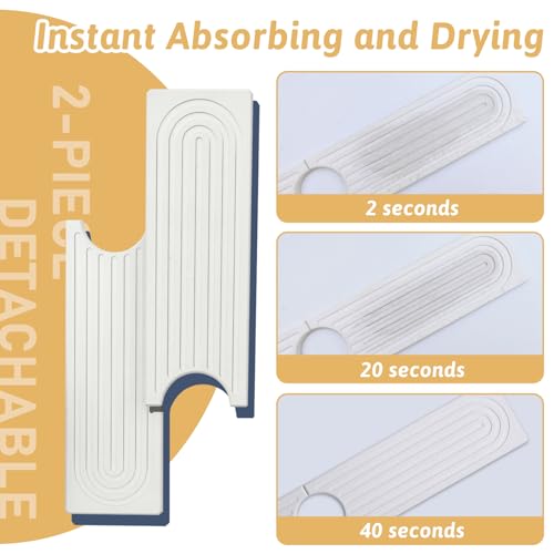 Faucet Mat for Kitchen Sink, 20" Wide Diatomite Fast Drying Stone Tray, Super Absorbent, Prevents Moisture Buildup, Faucet Water Splash Guard for Bathroom Counter, Sink Protector Gift for Mom, White - size: 20" x 3.9"
