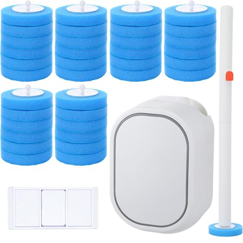 Disposable Toilet Brush Toilet Bowl Cleaner Wall Mounted Toliet Wand Kit with Holder Toilets Cleanings Stick Cleaning Supplies 42 Refills Pads for Cleaning and Hygienic Bathroom Maintenance
