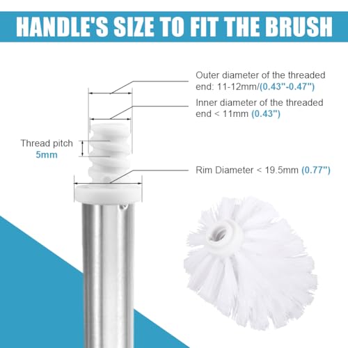 EKDJKK 2PCS Toilet Bowl Brush Replacement Head, Toilet Brush Head Replacement with Durable Stiff Bristles, Cleaning Tool for Home Hotel Bathroom (White) - color: White