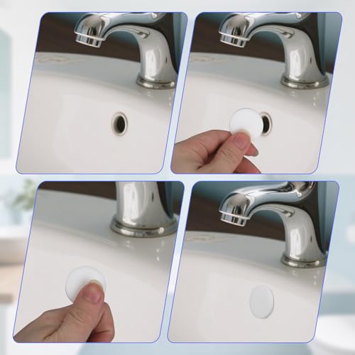 20pcs Bathtub Jet Covers, 5 Sizes Silicone Jet Tub Plugs Waterproof White Hole Cover Caps Bath Tub Inserts Reusable & Heat-Resistant