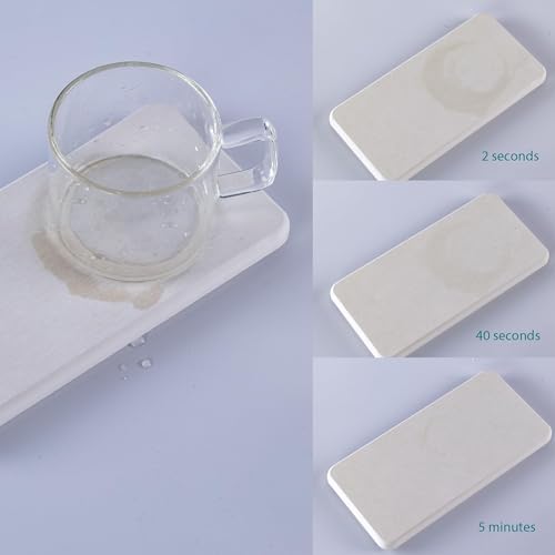 NiuYichee Set of 4 Diatomite Coasters, Quick-Drying Water Absorbing Stone Tray Bathroom & Kitchen Counter