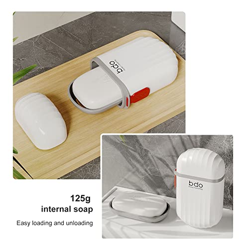 Soap Holder, 2-Pack Travel Soap Container with Lid, Portable Leak-Proof Soap Box for Bathroom Camping Travel Gym