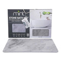 J&V TEXTILES Marble 24x15 Stone Bath Mat Diatomaceous Earth Shower Mat Non-Slip Super Absorbent Diatomite for Bathroom Floor Quick-Drying Easy to Clean (Gray Marble) - color: Gray Marble