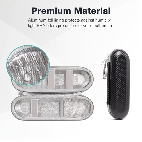 Nincha Hard Shell Electric Toothbrush Case - for Oral-B iO/Pro/Smart Series, Philips Sonicare Electric Toothbrush, Bigger Size Travel Case Fits all Powered Toothbrushes and Accessories Black - color: Black