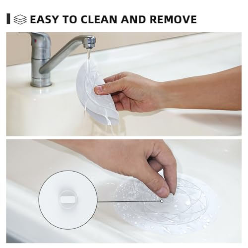 Tub Stopper 2PCS,Bathtub Drain Stopper,6 inches Bathtub Tub Drain Cover Stopper,Silicone Drain Plug,Kitchen Bathroom Hair Water Shower Stopper,Large Bathroom Laundry Accessories (White/White) - color: White/White