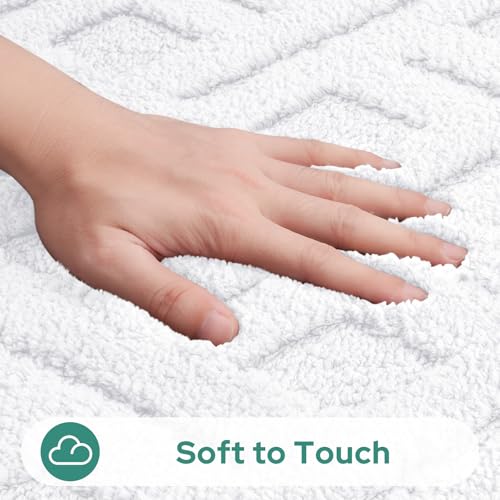 HOMEIDEAS White Bathroom Rug Set 2 Piece, Soft Microfiber Tufted Bath Mats, Super Absorbent Non Slip, Machine Washable Bathroom Rugs for Tub, Shower and Floor, 20" x 32" Plus 16" x 24" - color: White