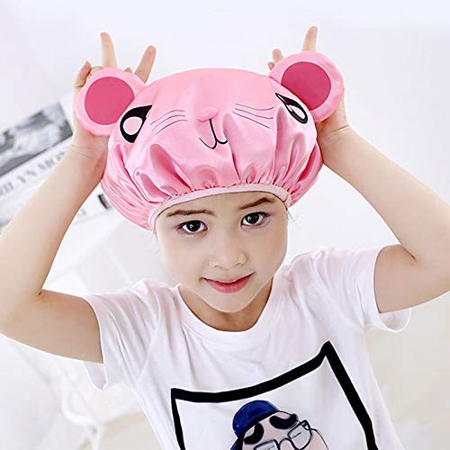 G2PLUS Shower Cap, 2PCS Funny Cute Cartoon Bath Hat, Waterproof Shower Bath Caps, Elastic Bath Cap for Boys or Girls