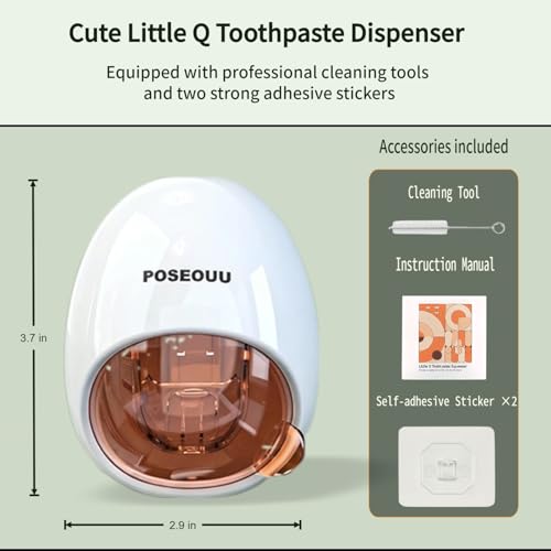Toothpaste Dispenser Wall Mounted for Bathroom, Rouge Powder | For Kids & Adults; Comes With Custom Cleaning Brush & 2 Heavy-Duty Adhesive Pads, Drill-Free Wall Mount Bathroom Accessory - color: Rouge Powder