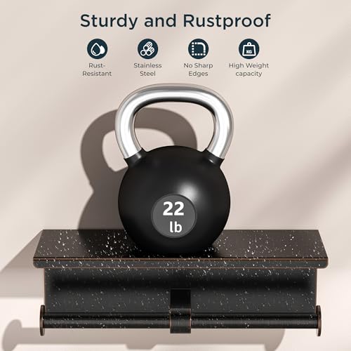 FORIOUS Double Toilet Paper Holder with Shelf, Wall Mount Tissue Roll Holder for Bathroom, 304 Stainless Steel Commercial Toilet Tissue Dispensers with Phone Shelf (1, Oil Rubbed Bronze) - color: Oil Rubbed Bronze