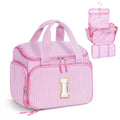 YOOLIFE Birthday Gifts for Women Teen Girls Initial Toiletry Bag, Pink (I) | Initial Hanging Toiletry Bag for Teen Girls, Birthday Gifts for 5 6 7 8 9 10 11 12 13 14 15 16 17 Year Old Girl - color: Pink, style: I