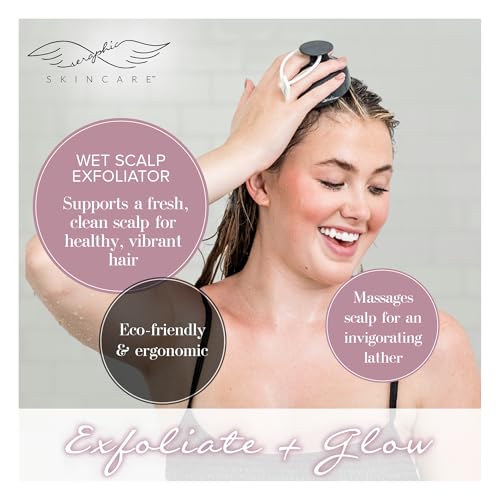 SERAPHIC SKINCARE Scalp Scrubber & Wet Brush – BPA-Free Silicone Bristles & Wheat Straw Handle – Scalp Massager for Hair Growth, Deep Cleansing & Dandruff Removal for All Hair Types - style: Scalp Massager