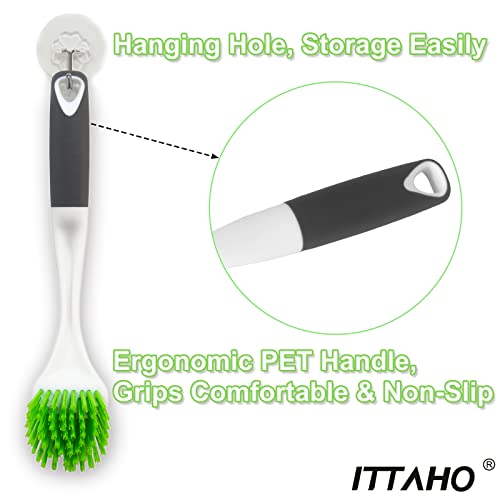 3 Pack Dish Brush,Dish Scrub Brush, Kitchen Scrub Brush for Cleaning Dishes, Double Sided Bristles Scrubber Cleaner for Dishes,Sink,Pots,Pans,Bathroom Shower,Tile,Tubs