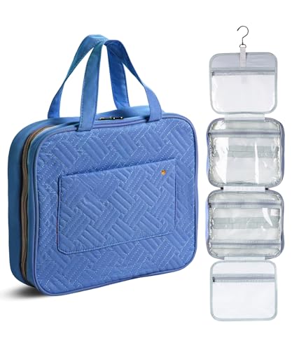 Ms. Pen- Travel Toiletry Bag Organizers, Teal | Makeup Travel Bag for Toiletries with Hanging Hook, Water-Resistant