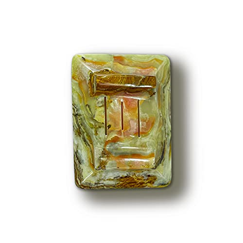 Luxury Handmade Green Calcite Crystal Soap Dish Holder with Drain for Bathroom and Shower, Best Bath Products & Sponge Tray for Kitchen & Housewarming Gifts. - color: Green Calcite