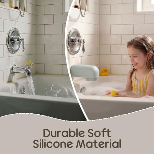 Roslim Baby Bathtub Faucet Cover, Upgraded Silicone Bath Faucet Cover for Kids, Bath Spout Cover for Baby, Faucet Cover for Bathtub Safety, Toddler Bath Tub Water Spout Cover, Universal Fit, Grey - color: Grey