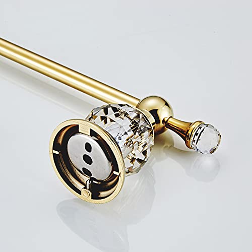 BATHSIR Crystal Toilet Paper Holder, Gold Toilet Roll Holder Modern Bathroom Accessories Zinc Alloy Tissue Hanger Wall Mounted - color: Gold