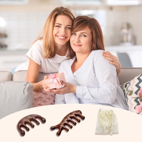 2 Pack Wooden Head Scalp Massager Comb, Sandalwood Scalp Massage Wood, Head Massager Gua Sha Tool Brush for Women Men Hair Growth - style: Classic&Whale