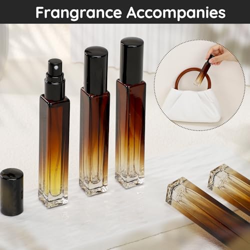 Segbeauty 10pcs 0.34oz Travel Perfume Bottle, 10ml Empty Refillable Glass Perfume Atomizer, Portable Cologne Dispenser Spray Bottle Travel Size Sample Bottles Sprayer Fragrance Making Kit Amber - color: Amber, style: Bulk Mini Bottles