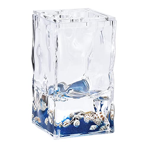 LOCCO DECOR 5 Piece Acrylic Liquid 3D Floating Motion Bathroom Vanity Accessory Set Shell - size: 5-piece, style: Shell